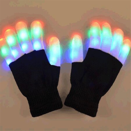 Endless Games Black & White Gloves with LED Fingers, Multi Color EN2796781